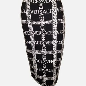 Versace All Over Log Stretch Skirt